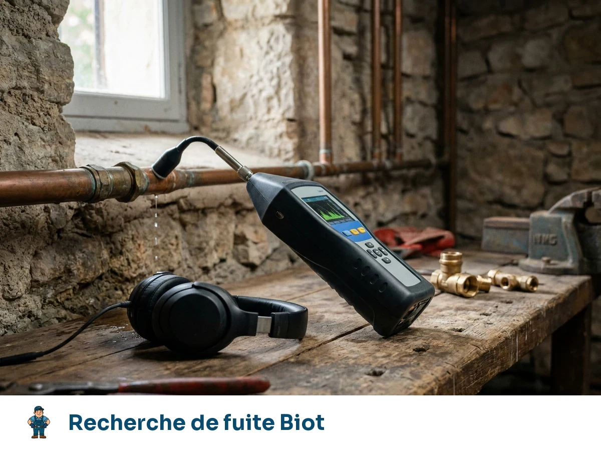 Recherche de fuite à Biot