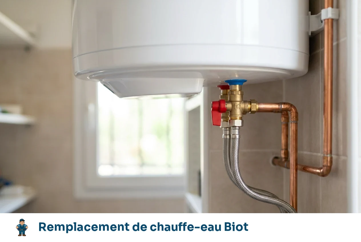 Remplacement de chauffe-eau à Biot