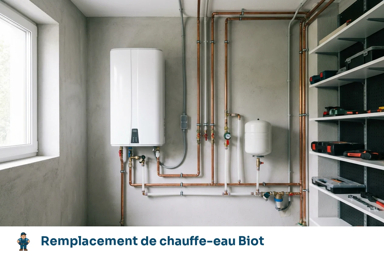 Remplacement de chauffe-eau à Biot