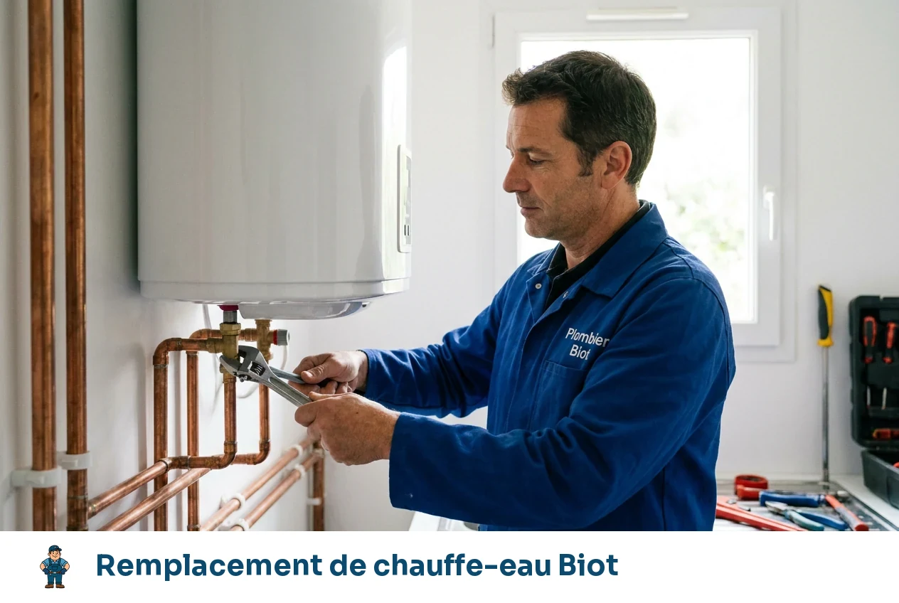 Remplacement de chauffe-eau à Biot