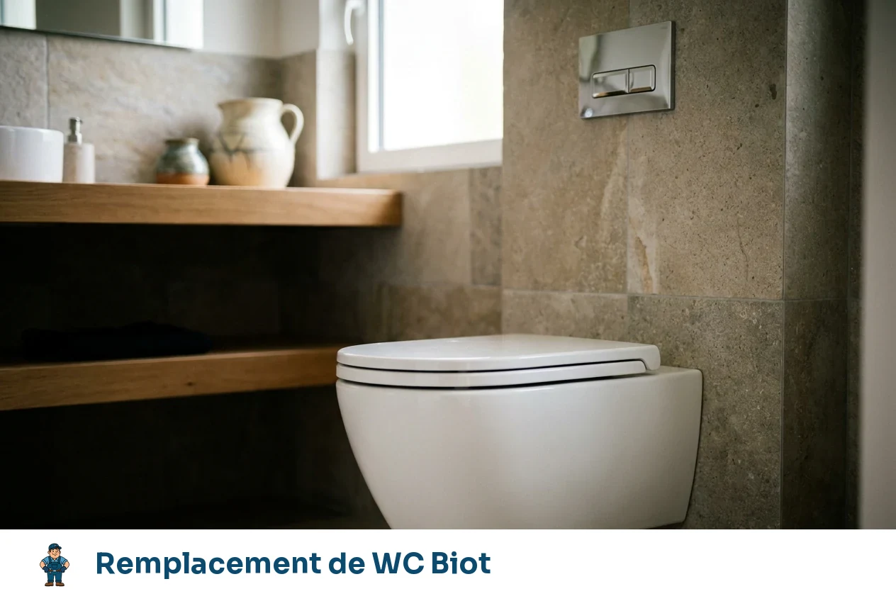 Remplacement de WC à Biot