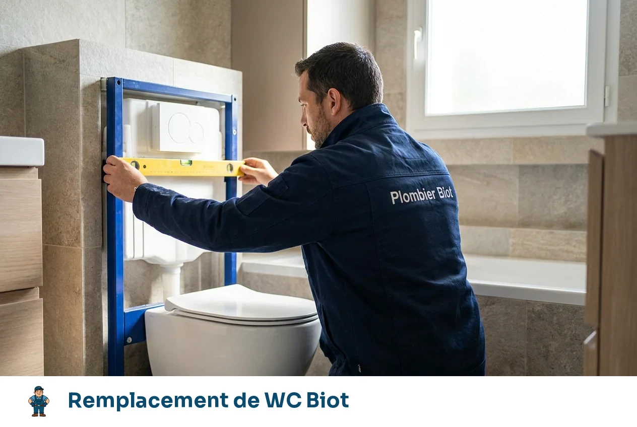 Remplacement de WC à Biot